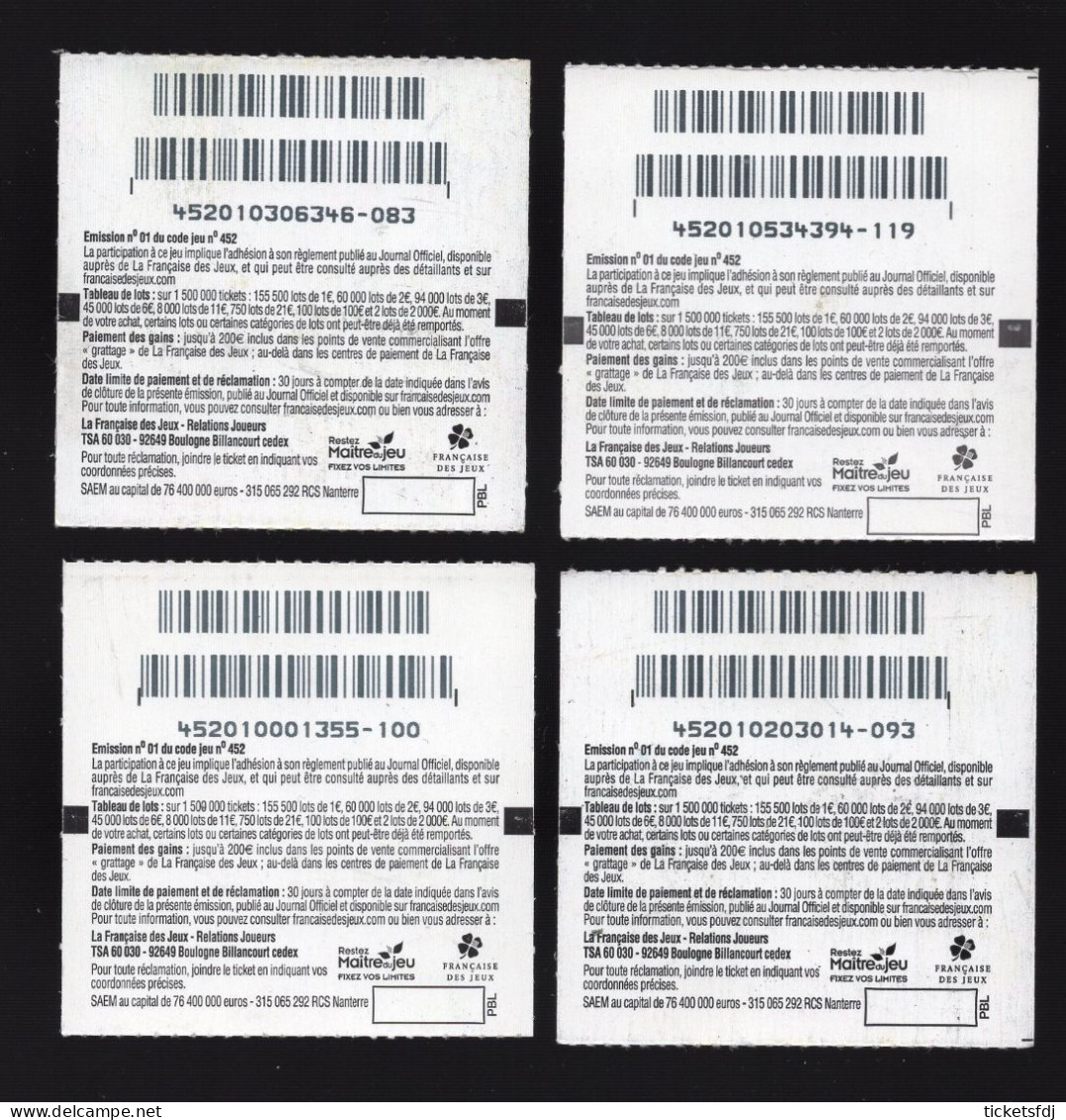 Grattage FDJ - Tickets BANCO PLUS Au Choix (45201-45202-48801) FRANCAISE DES JEUX - Billets De Loterie