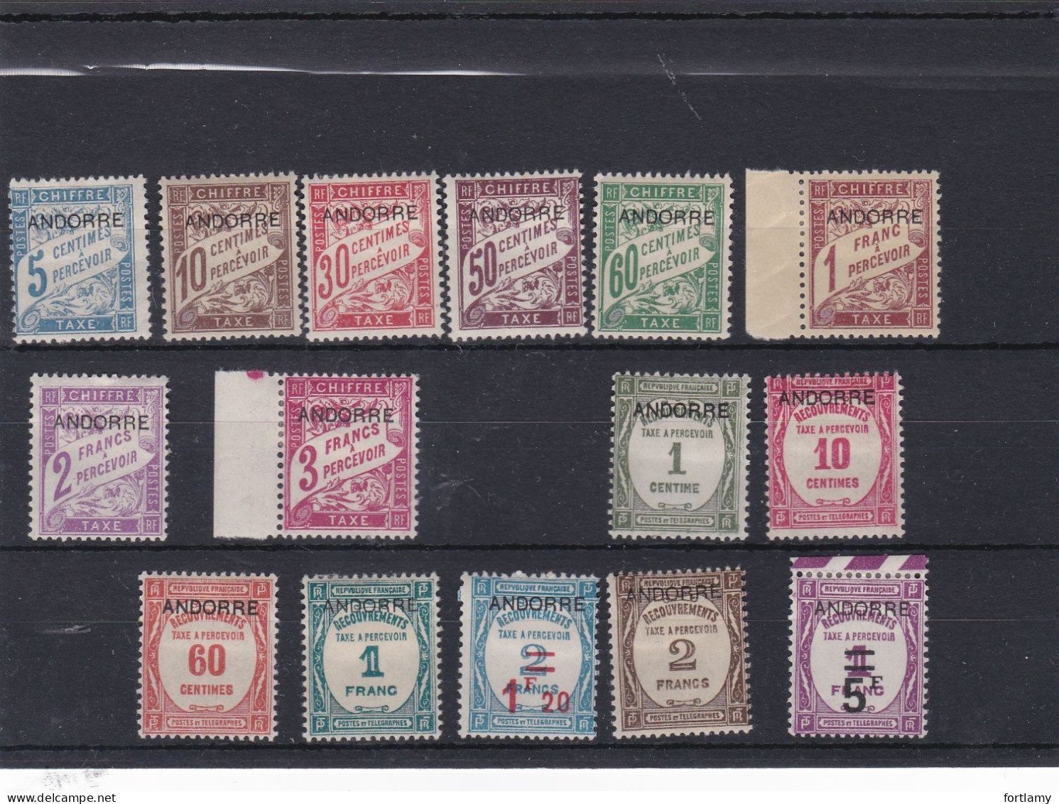 LOT 449 ANDORRE TAXE N°1 à 15 * - Unused Stamps