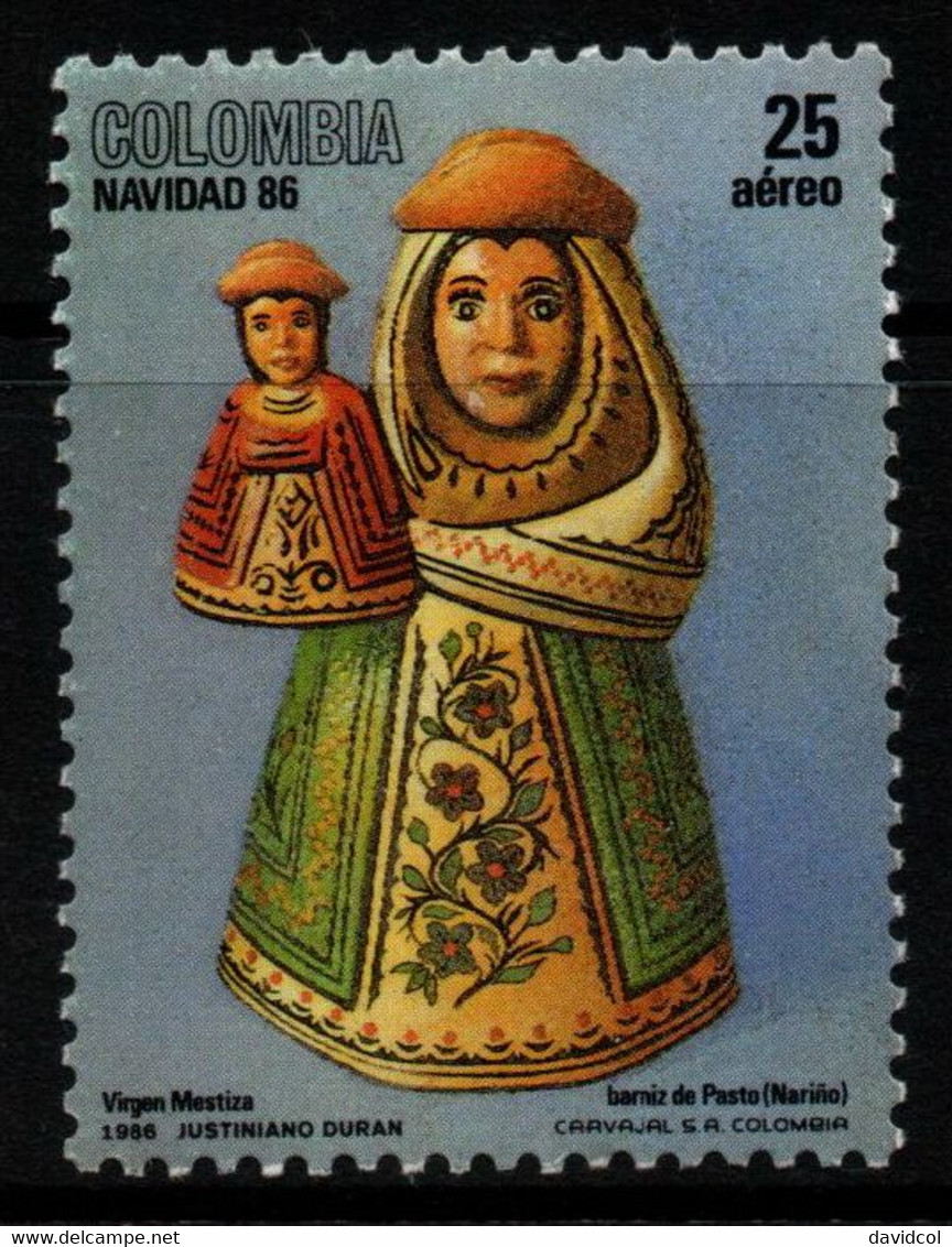 31- KOLUMBIEN - 1986 - MI#:1693 -MNH- CHRISTMAS / NAVIDAD – HANDCRAFTS FROM PASTO CITY - Colombie