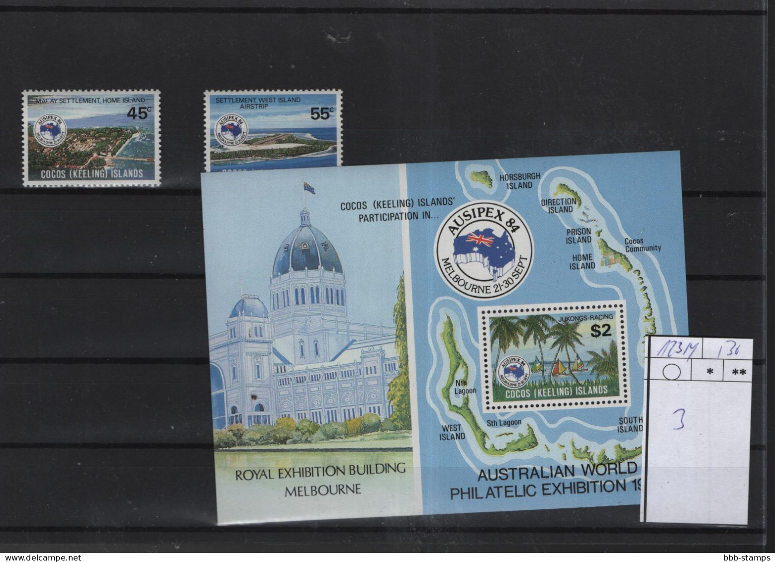 Kokos Inseln Michel Cat.No. Mnh/** 123/124 + Sheet 3 - Kokosinseln (Keeling Islands)