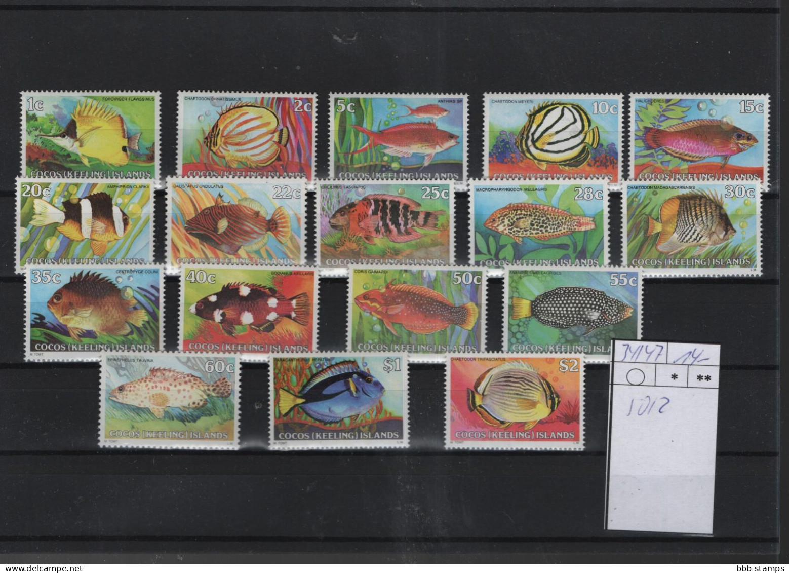 Kokos Inseln Michel Cat.No.  Mnh/**  34/47 + 50/52 Fish - Kokosinseln (Keeling Islands)