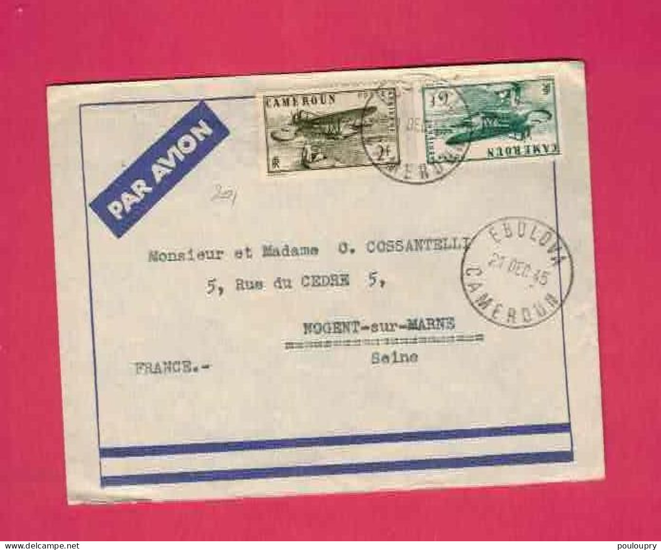 Lettre De 1945 Pour La France - YT N° PA 4 Et PA 87 - Covers & Documents