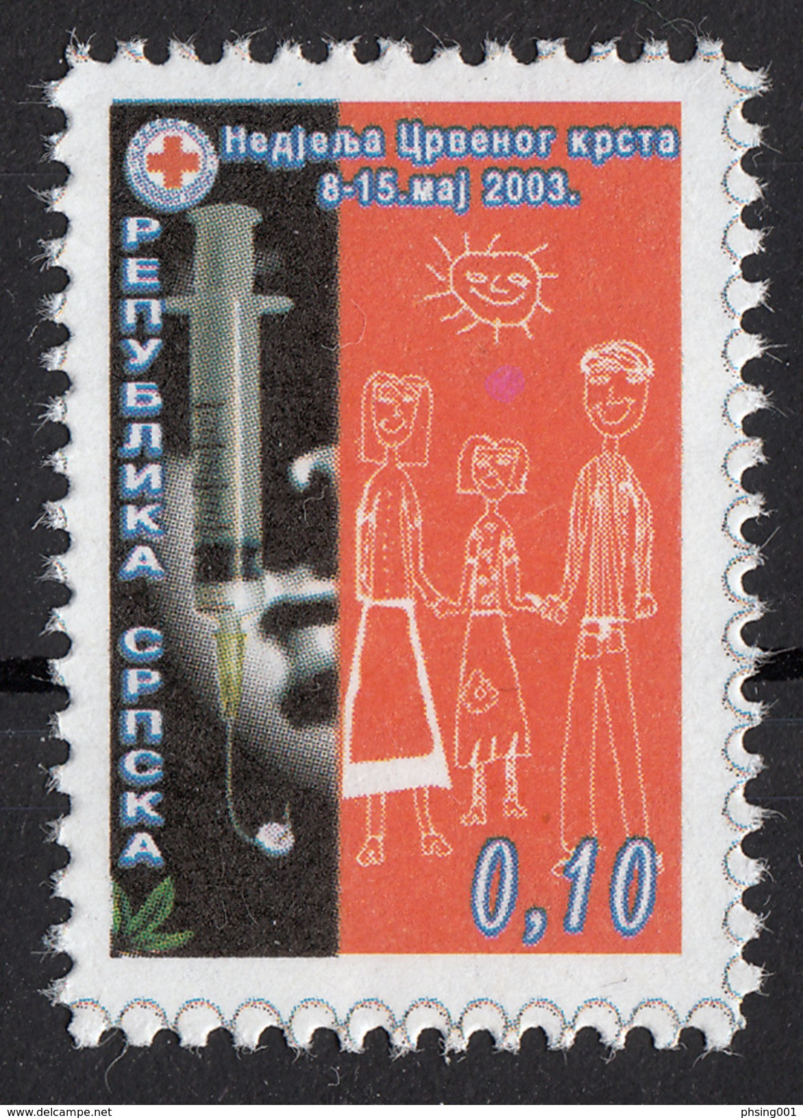 Bosnia Serbia 2003 Red Cross Rotes Kreuz Croix Rouge, Tax Charity Surcharge, MNH - Croix-Rouge