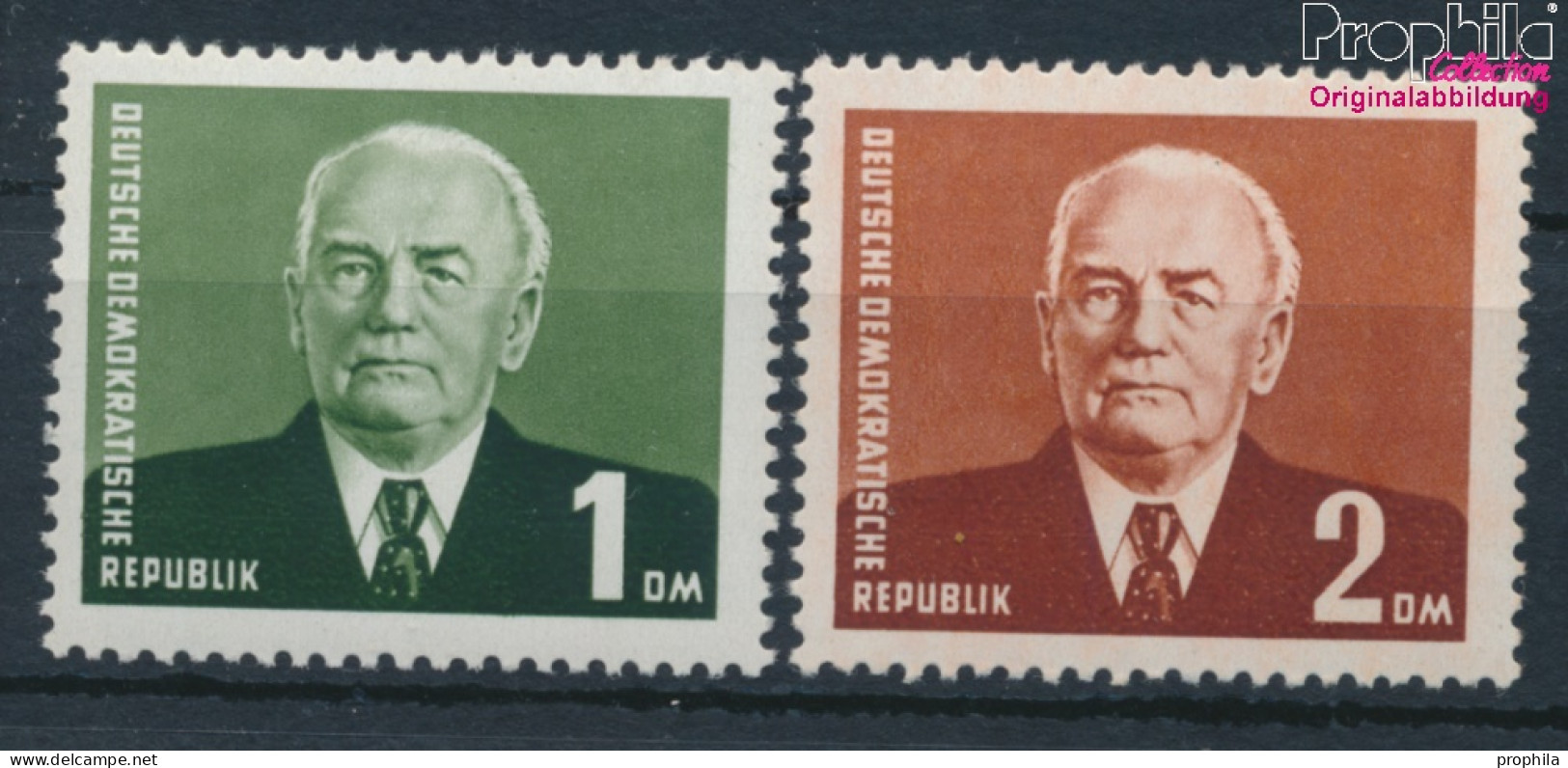 DDR 622-623 (kompl.Ausg.) Mit Wasserzeichen 3 (Kreuzblüten) Postfrisch 1958 Wilhelm Pieck (10348281 - Unused Stamps