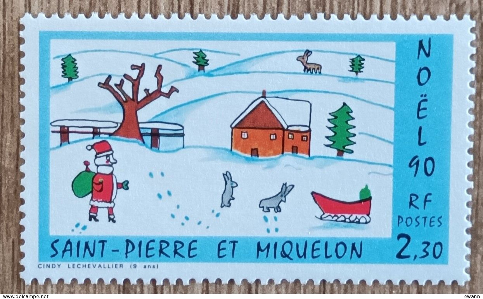 St Pierre Et Miquelon - YT N°533 - Noël / Dessin D'enfant - 1990 - Neuf - Unused Stamps