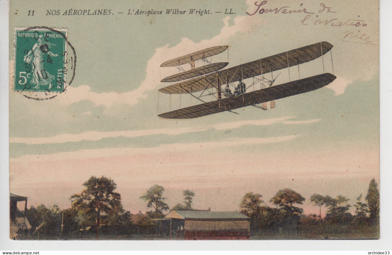 CPA Nos Aéroplanes - L'aéroplane Wilbur Wright (carte Colorisée) - ....-1914: Précurseurs
