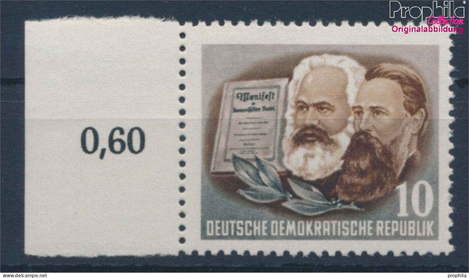 DDR 345X II, Seltenes Wasserzeichen Postfrisch 1953 70.Todestag Von Marx (10351638 - Unused Stamps