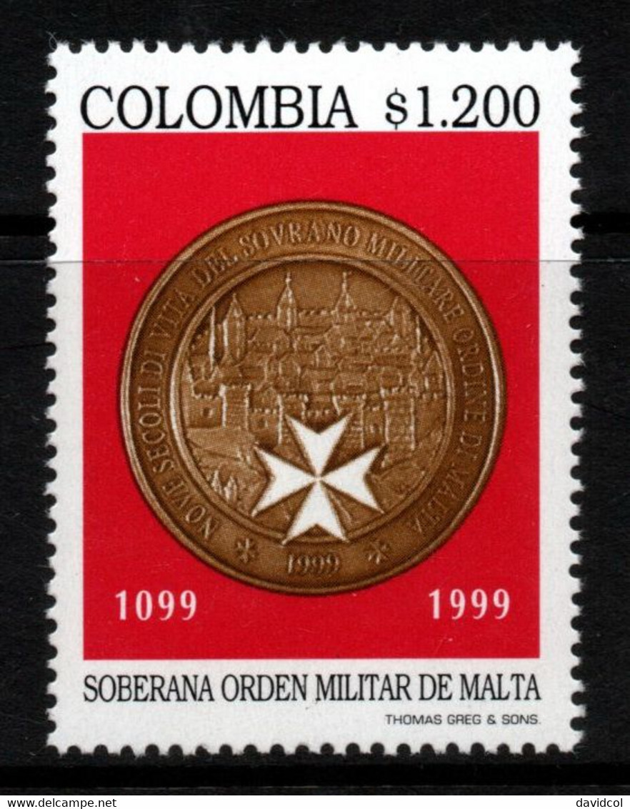08- KOLUMBIEN - 1999 - MI#:2121 -MNH- SOVEREIGN MILITARY ORDER OF MALTA 1099-1999 - Colombia