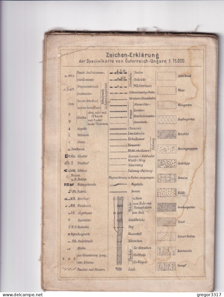 Sehr Alte KARTE - Topographische Datailkarte ZONE 15 Col. XII - EISENERZ WILDALPE Und AFLENZ - Autres & Non Classés