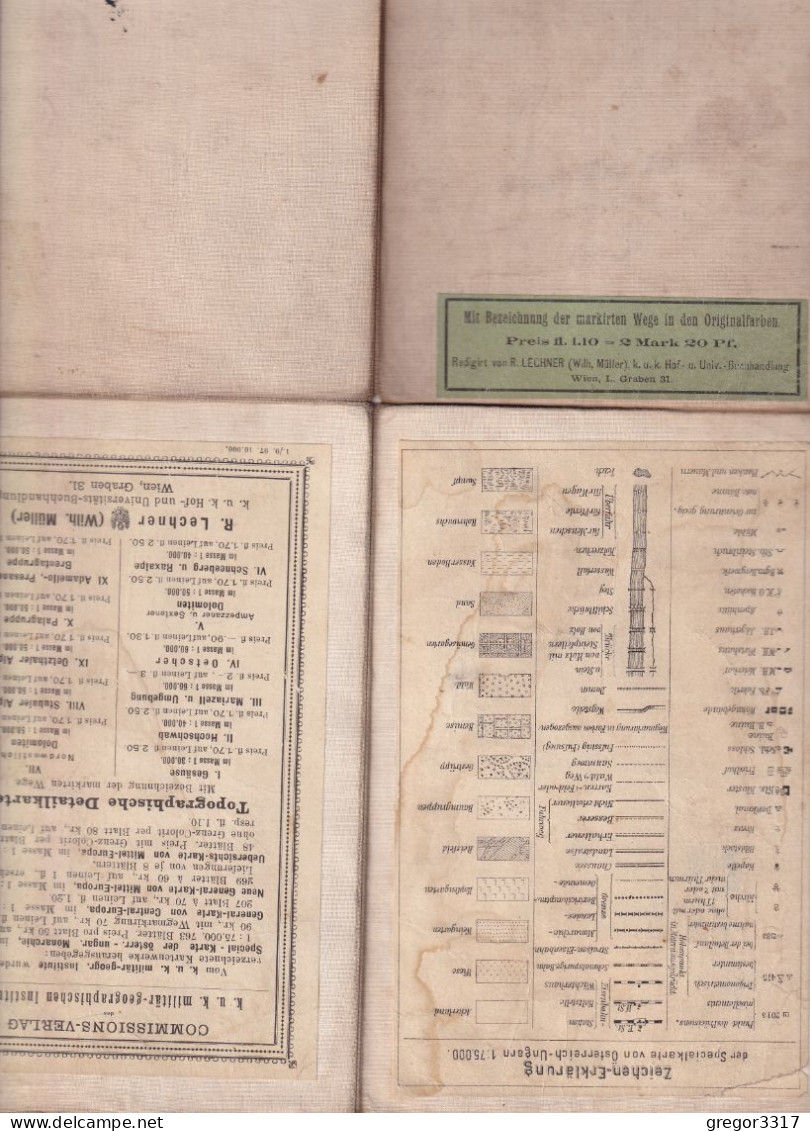 Sehr Alte KARTE - Topographische Datailkarte ZONE 15 Col. XII - EISENERZ WILDALPE Und AFLENZ - Sonstige & Ohne Zuordnung