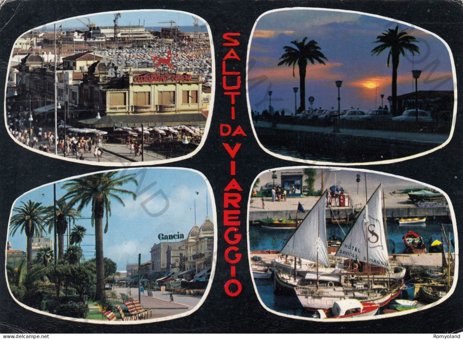 CARTOLINA  C6 VIAREGGIO,TOSCANA-SALUTI VIAREGGIO-MEMORIA,CULTURA,RELIGIONE,IMPERO ROMANO,BELLA ITALIA,VIAGGIATA 1965 - Viareggio