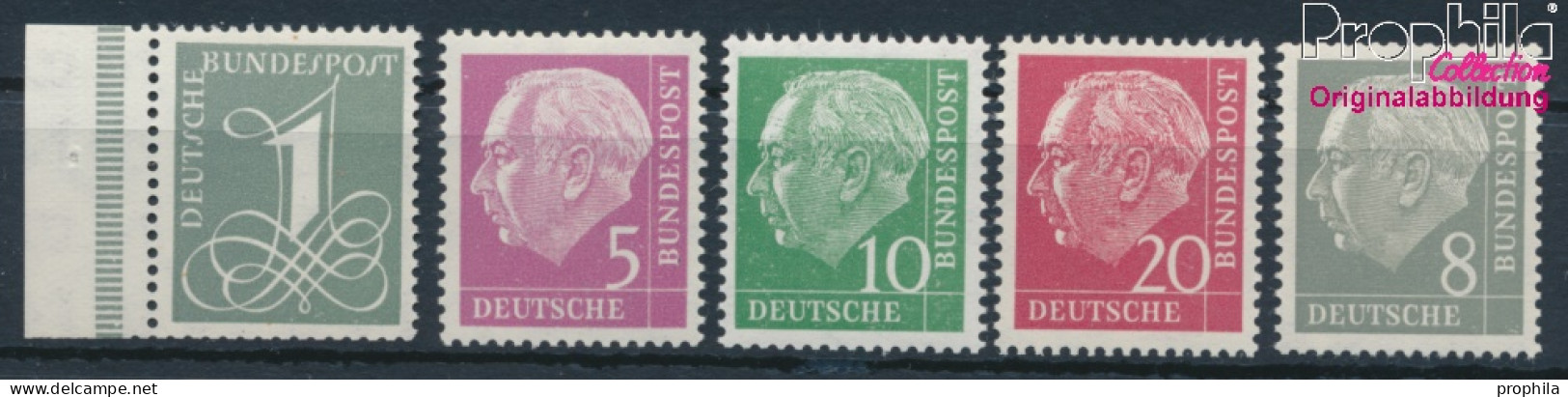 BRD 179Y,182Y,183Y,185Y,285Y (kompl.Ausg.) Liegendes Wasserzeichen Postfrisch 1960 Heuss I (10347827 - Ungebraucht