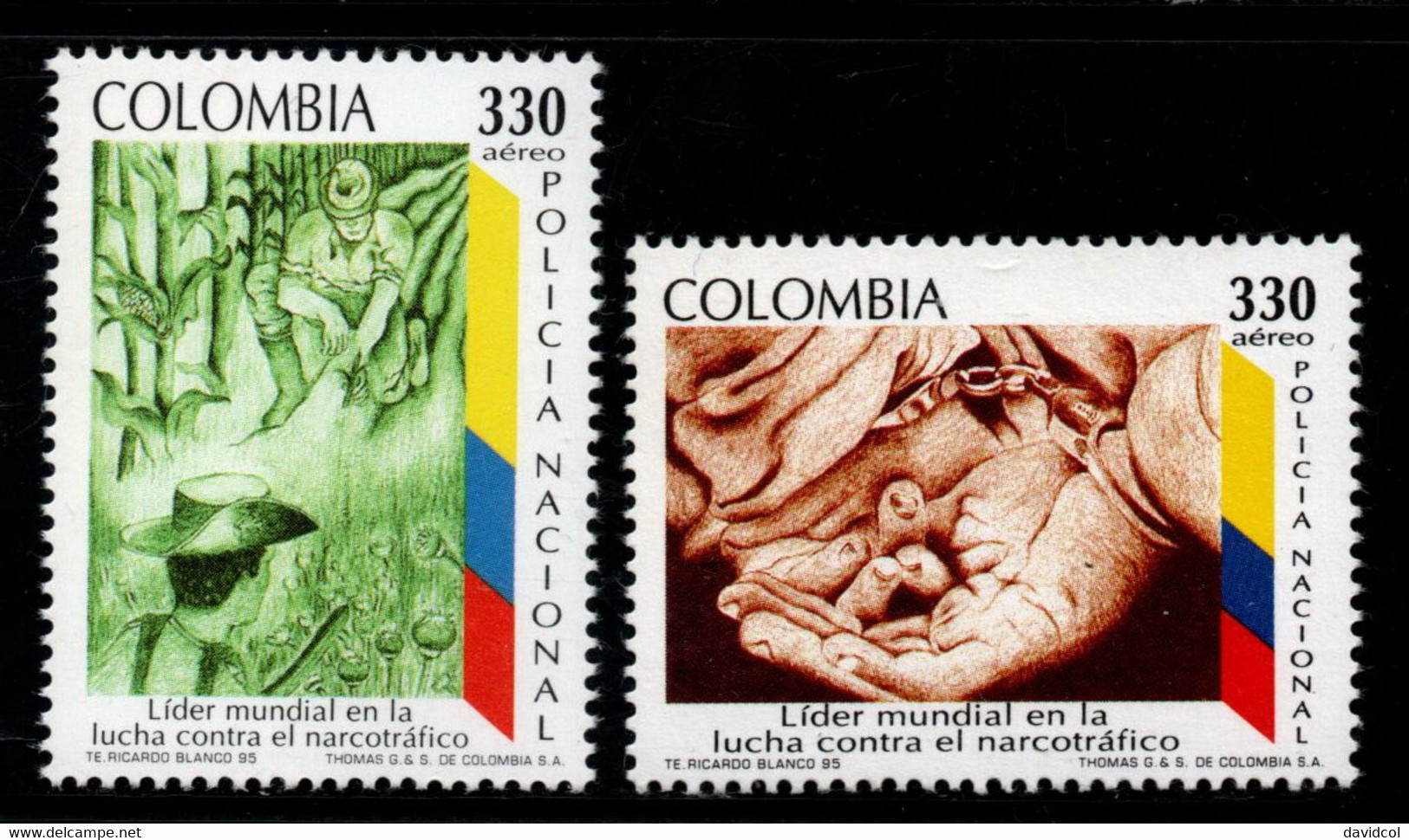 16- KOLUMBIEN - 1995 - MI#:1993-1994- MNH- NATIONAL POLICE AGAINST DRUGS - Colombie