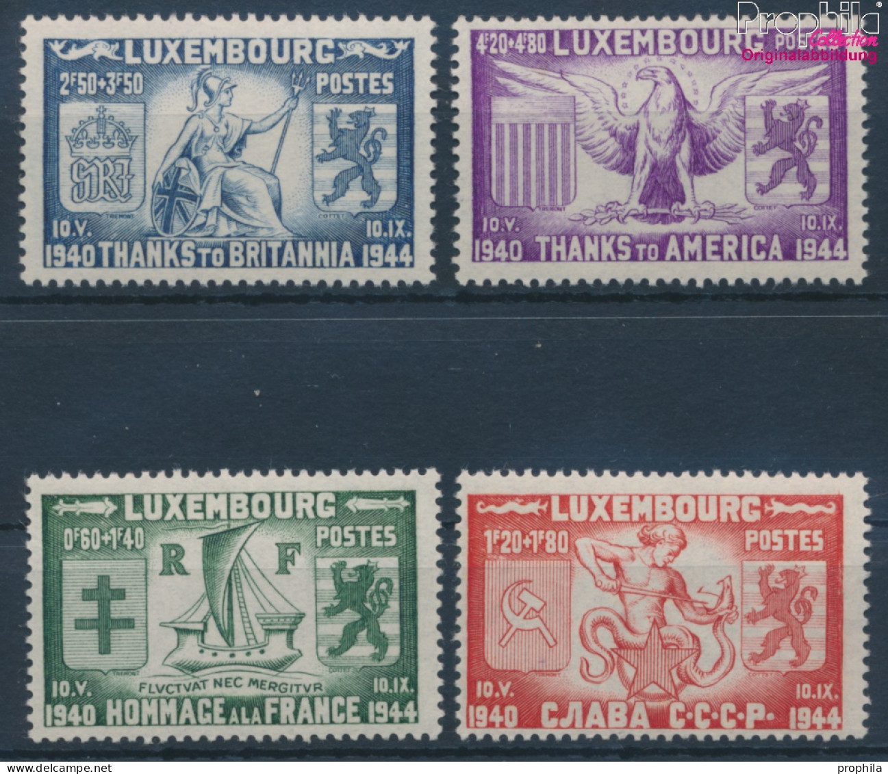 Luxemburg 343-346 (kompl.Ausg.) Postfrisch 1945 Befreiung Luxemburgs (10363359 - Unused Stamps