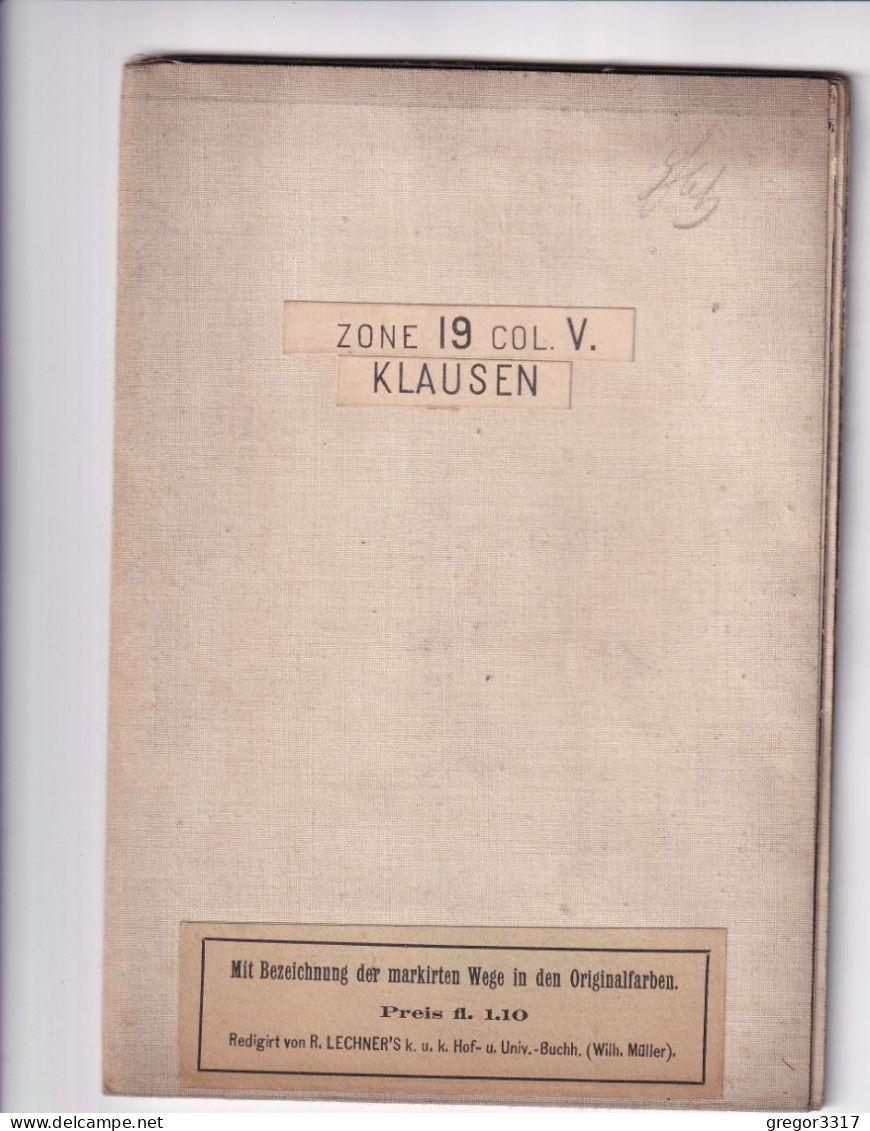 KARTE Von KLAUSEN - Südtirol Italien - ZONE 19 COL. V. - K.u.K. Lechner - Topographische Karte 1:75000 - Other & Unclassified