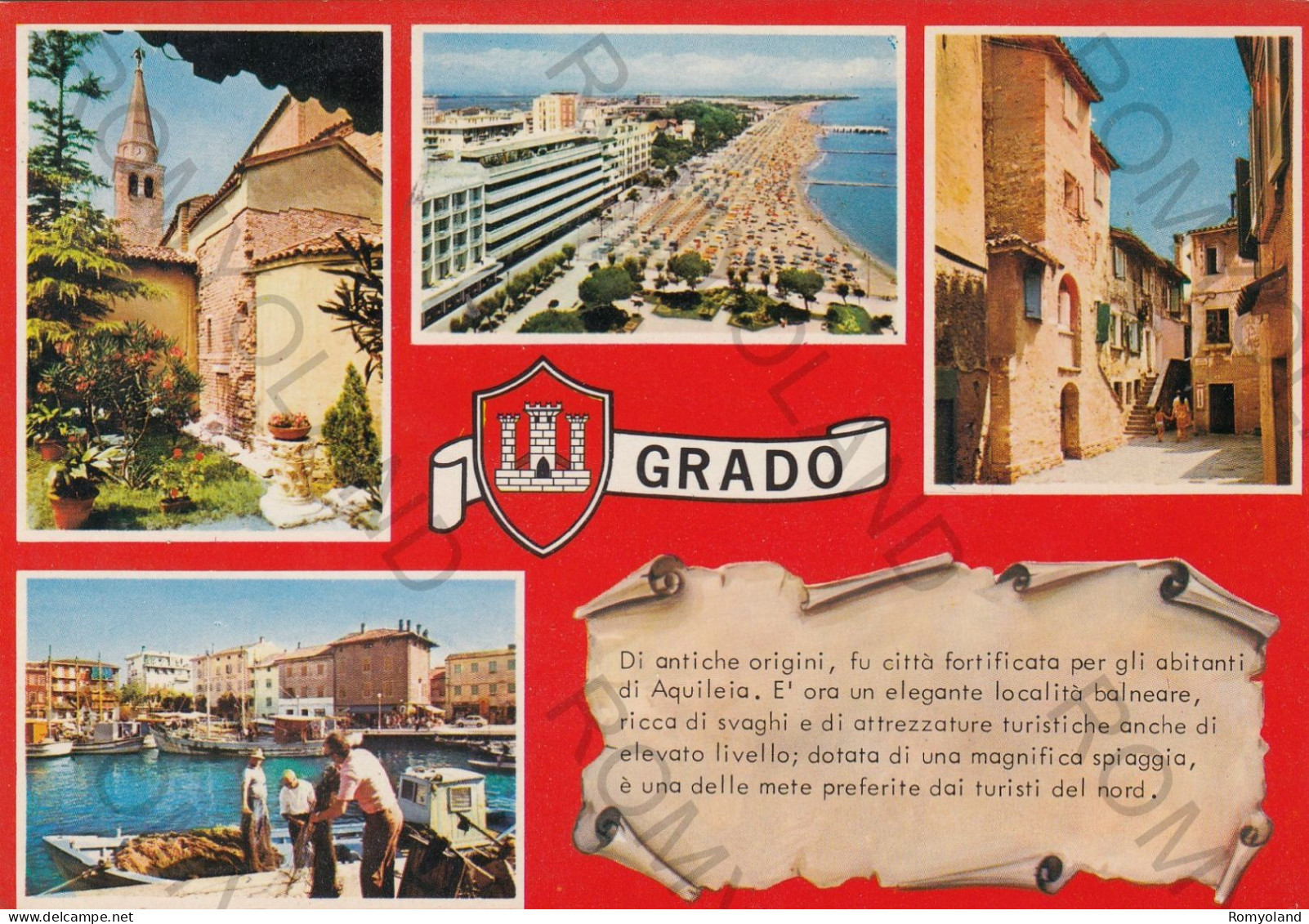 CARTOLINA  C6 GRADO,GORIZIA,FRIULI VENEZIA GIULIA-SPIAGGIA,MARE,SOLE,ESTATE,BARCHE A VELA,BELLA ITALIA,VIAGGIATA 1974 - Gorizia