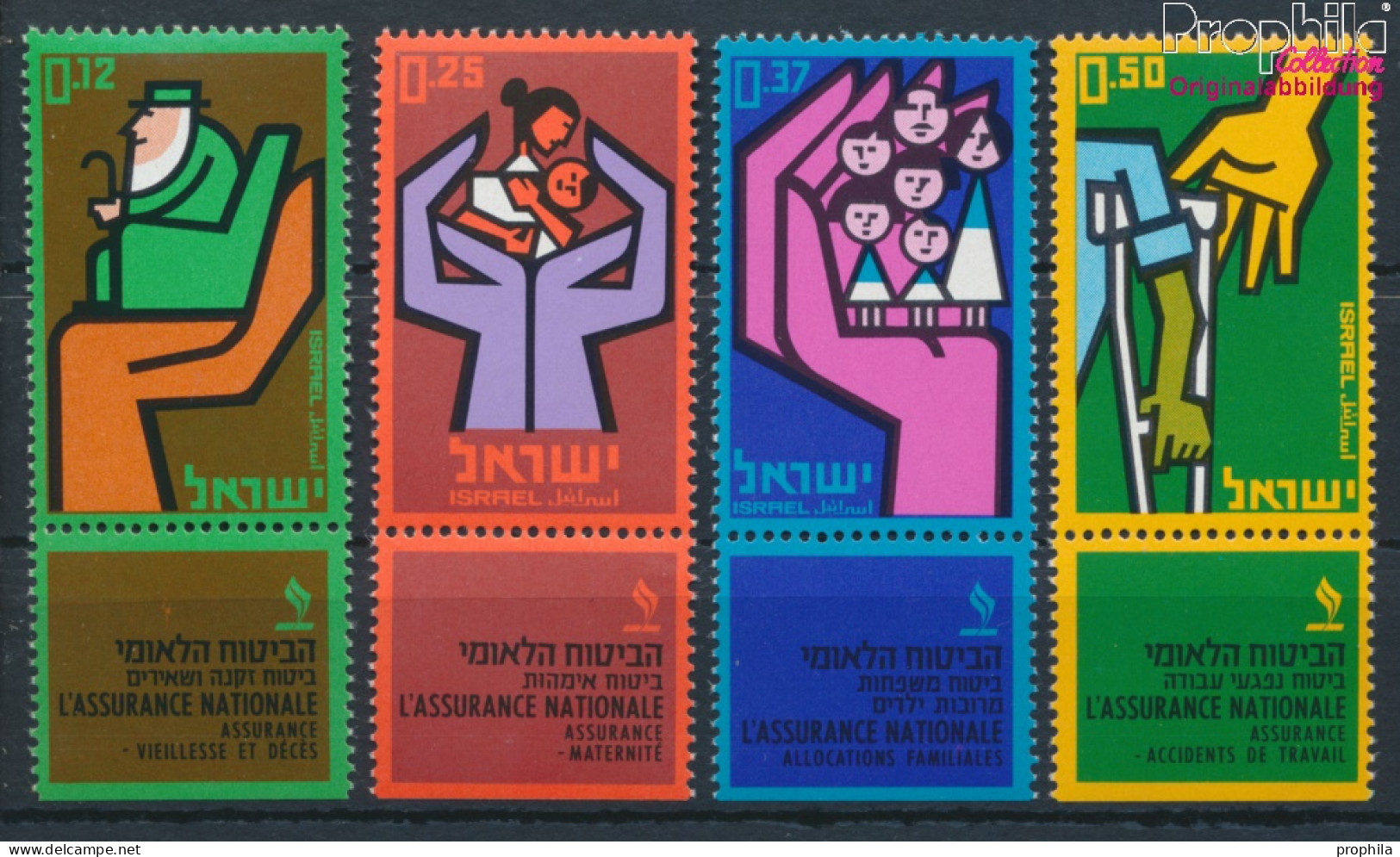 Israel 296-299 Mit Tab (kompl.Ausg.) Postfrisch 1963 Nationalversicherung (10348777 - Ongebruikt (met Tabs)