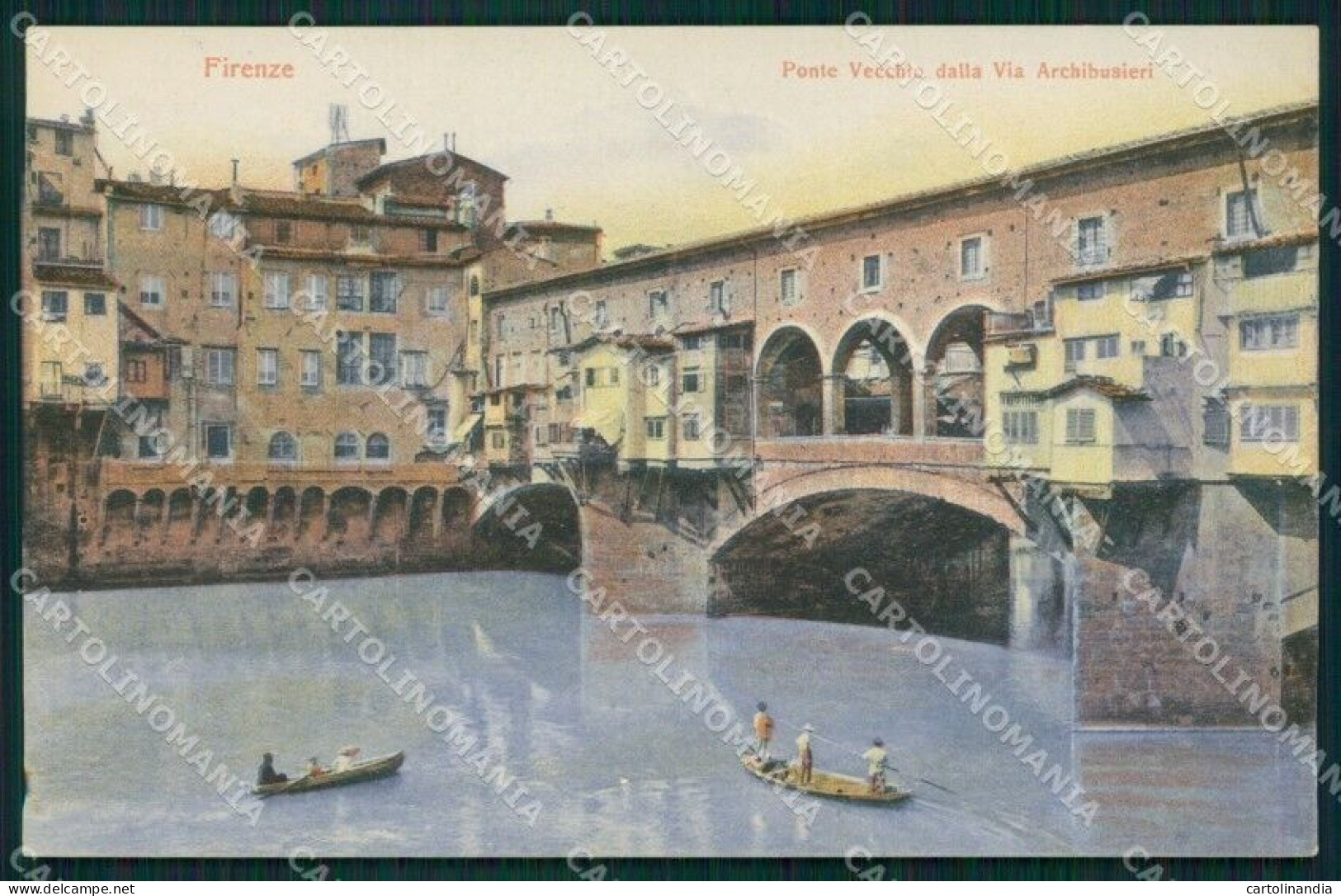 Firenze Città Ponte Vecchio Barche Cartolina MT1623 - Firenze (Florence)