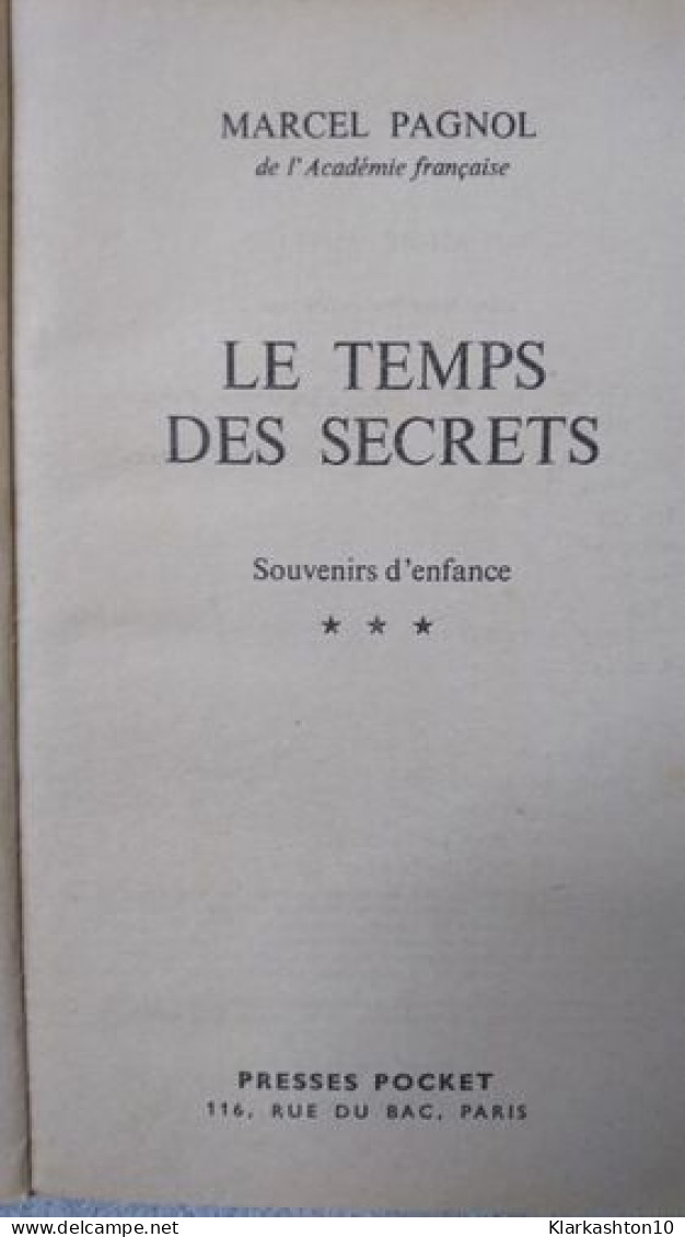 Le Temps Des Secrets - Andere & Zonder Classificatie