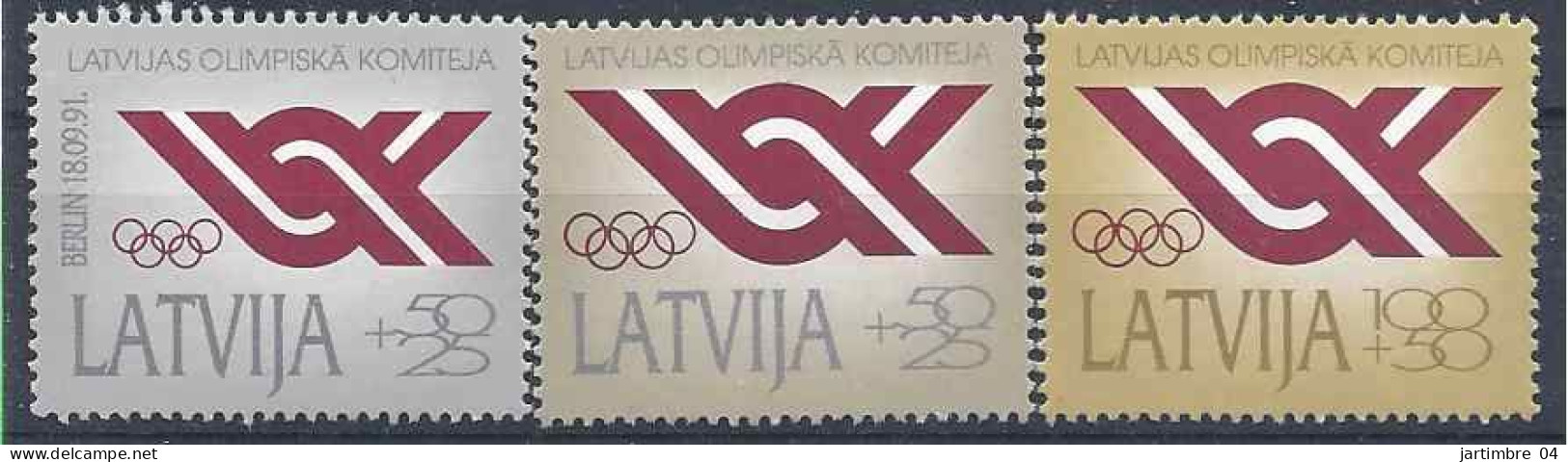 1991 LETTONIE 283-85** Comité Olympique - Letland