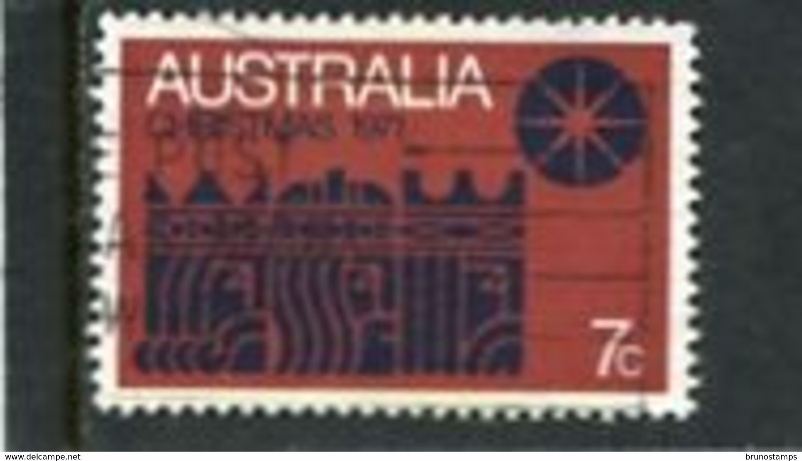 AUSTRALIA - 1971  CHRISTMAS   BLACK ON BROWN  FINE USED - Usati