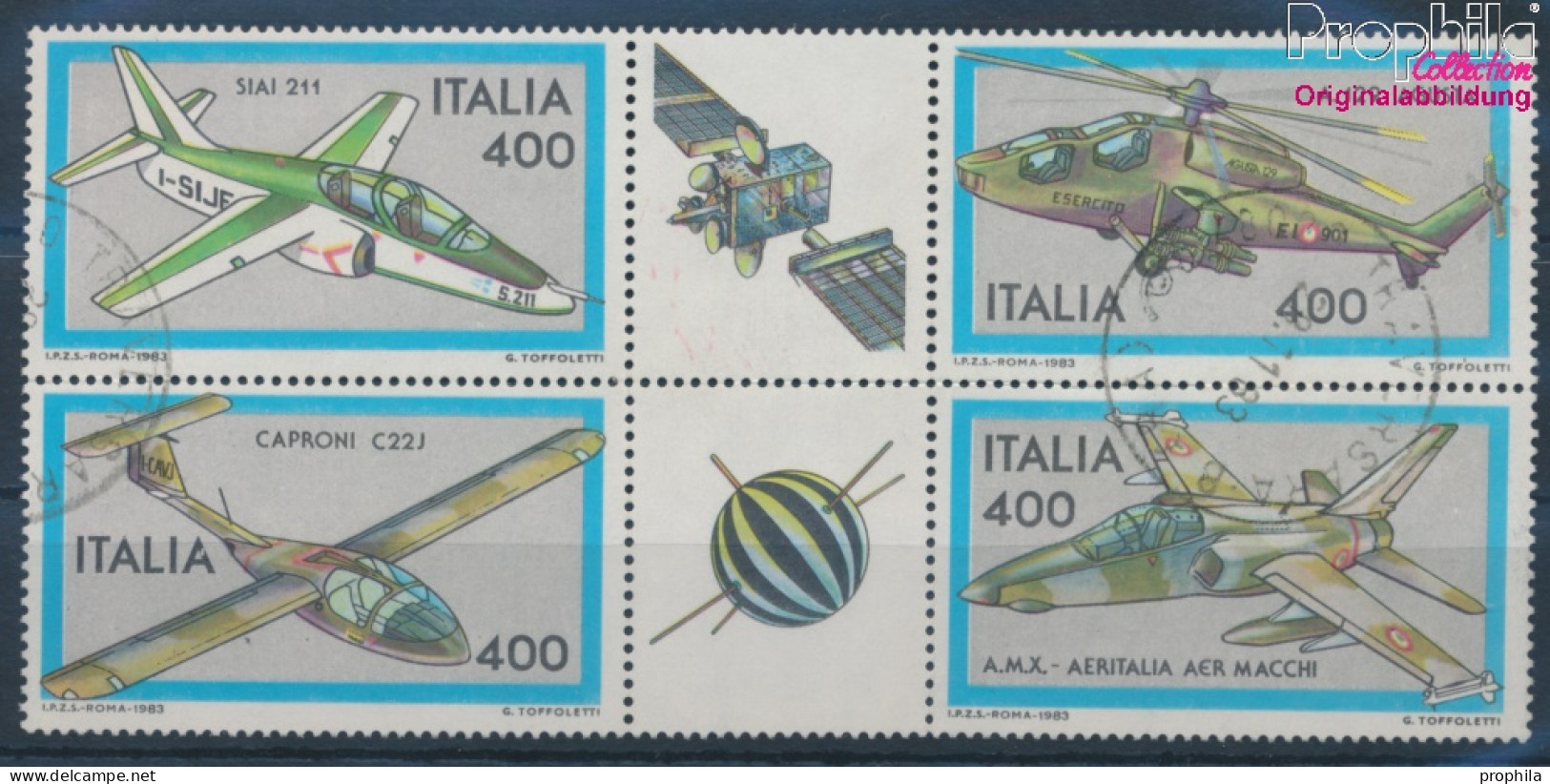 Italien 1834-1837 Sechserblock (kompl.Ausg.) Gestempelt 1983 Flugzeugbau (10355989 - 1981-90: Oblitérés
