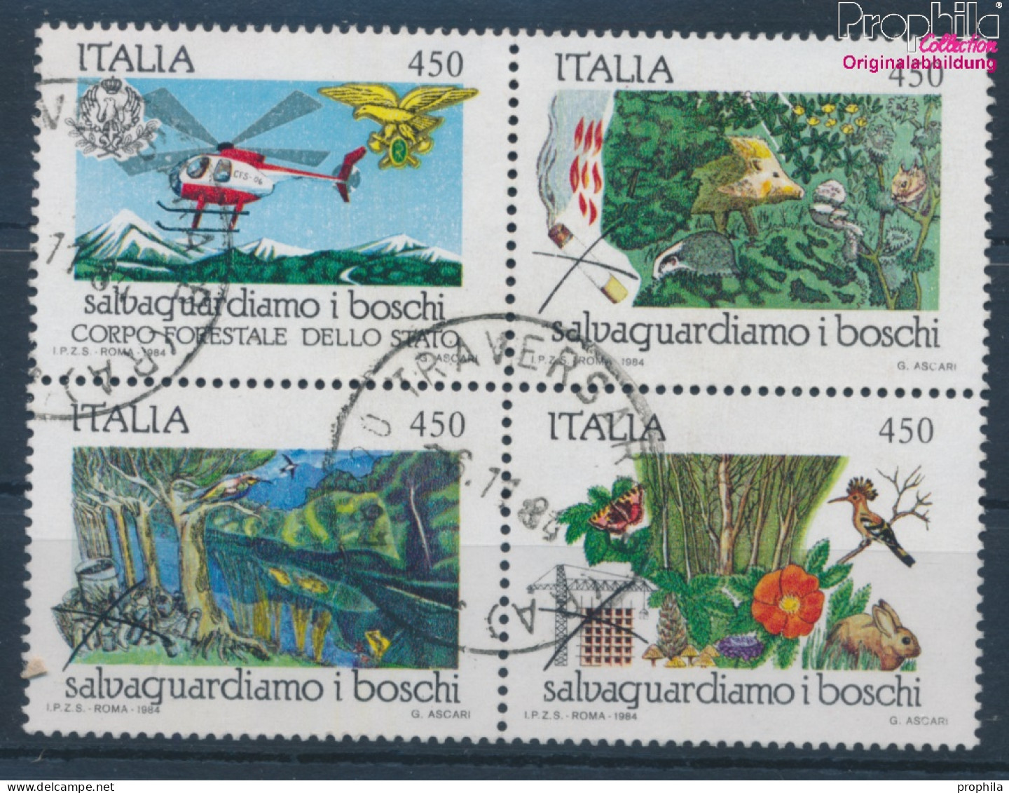 Italien 1879-1882 Viererblock (kompl.Ausg.) Gestempelt 1984 Schutz Der Wälder (10356001 - 1981-90: Oblitérés