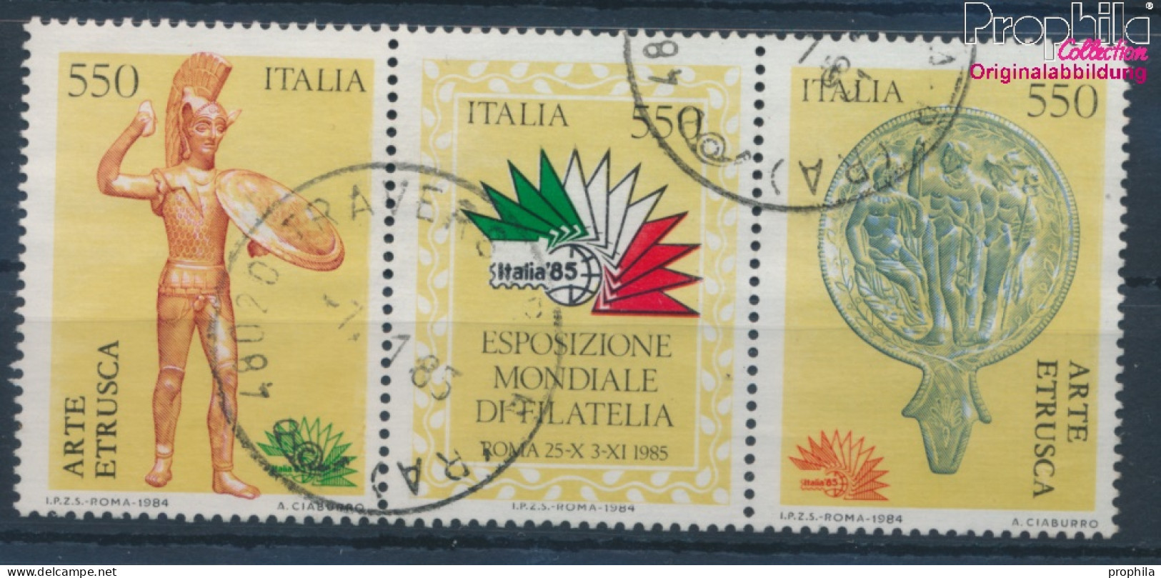 Italien 1902-1904 Dreierstreifen (kompl.Ausg.) Gestempelt 1984 Briefmarkenausstellung (10356009 - 1981-90: Oblitérés