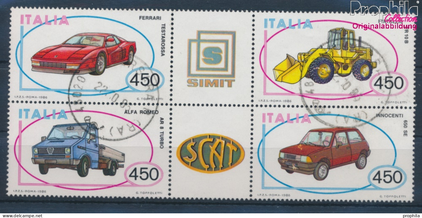 Italien 1980-1983 Sechserblock (kompl.Ausg.) Gestempelt 1986 Automobilbau (10355422 - 1981-90: Oblitérés