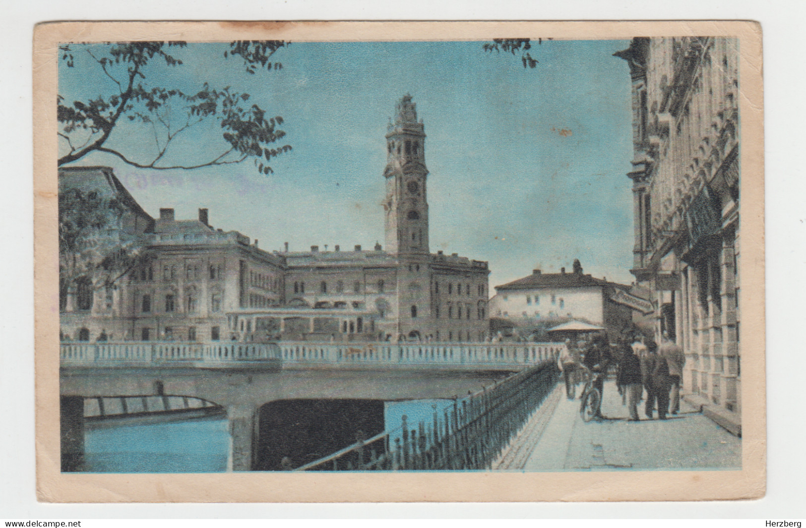 Romania Rumanien Roumanie 1959 Used Postal Stationery Oradea Town Hall Velo Bicycle Cycling Radfahren Tram Tramway - Enteros Postales