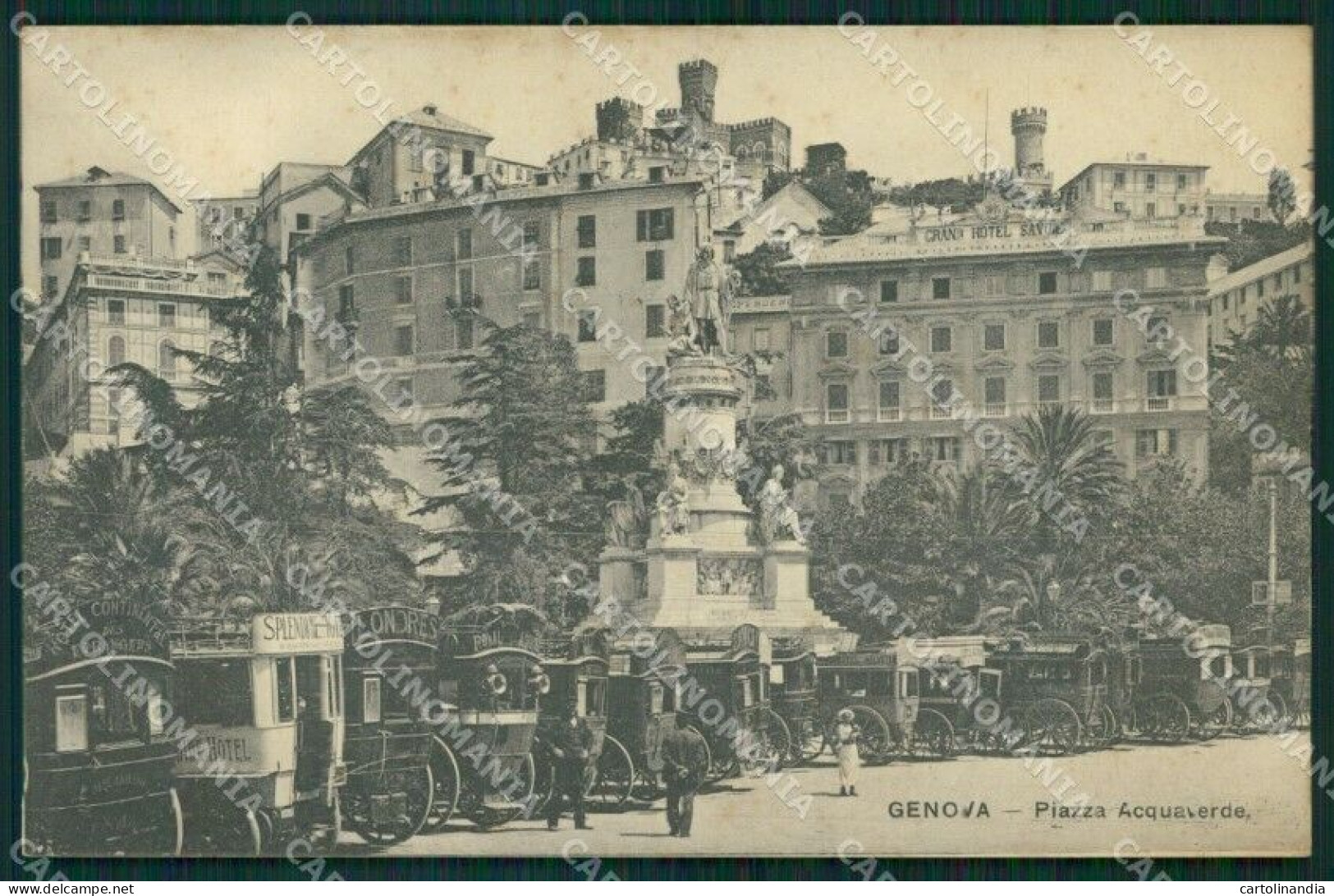 Genova Città Piazza Acquaverde Diligenza Cartolina MT3314 - Genova (Genoa)