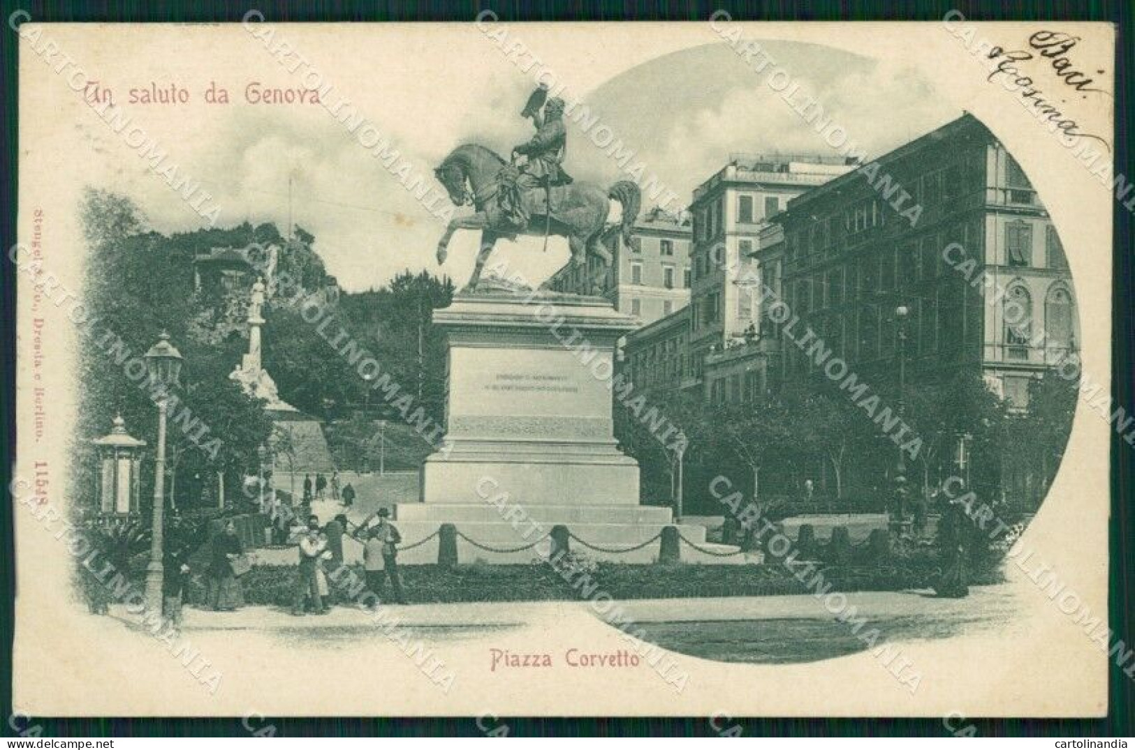 Genova Città Piazza Corvetto Cartolina MT3320 - Genova (Genoa)
