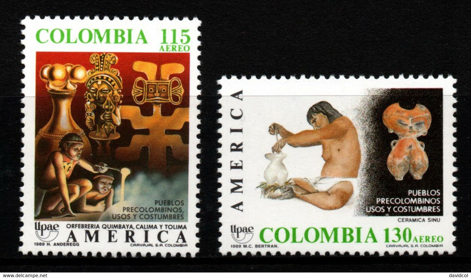 22- KOLUMBIEN - 1989 - MI#:1772,1775 - MNH- ARCHAEOLOGY- AMERICA UPAEP - Colombie