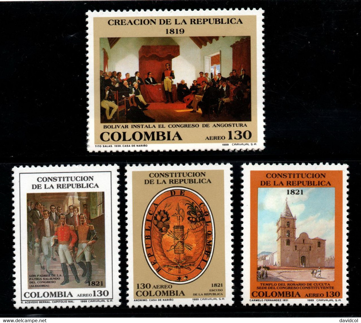 24- KOLUMBIEN - 1989 - MI#:1779-1782 - MNH- CREATION OF THE REPUBLIC - Colombia