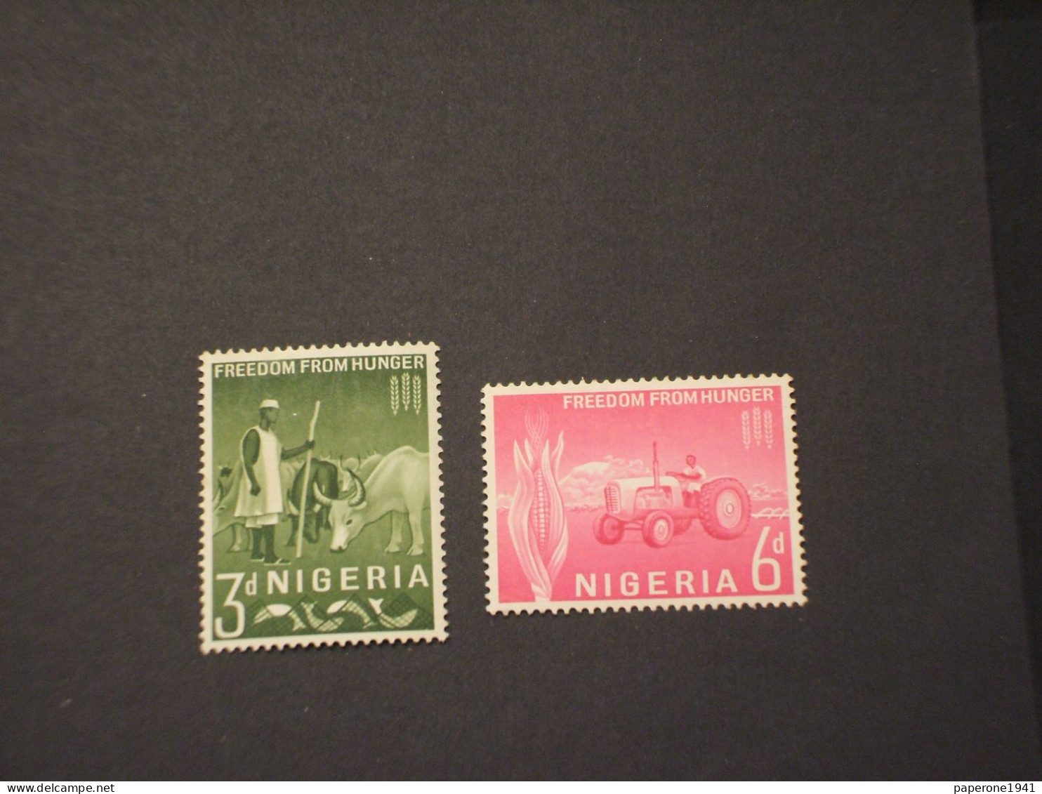 NIGERIA - 1963 FAME/SPIGHE....2 VALORI - NUOVI(++) - Nigeria (1961-...)