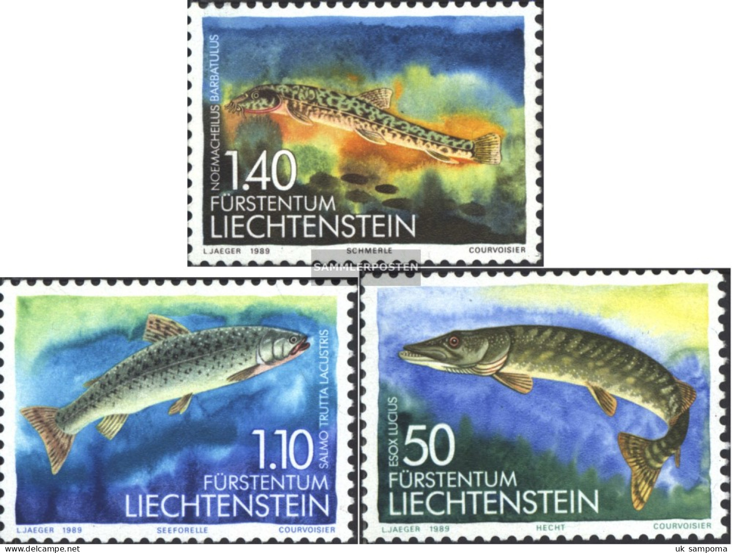 Liechtenstein 964-966 (complete Issue) Unmounted Mint / Never Hinged 1989 Fish - Neufs