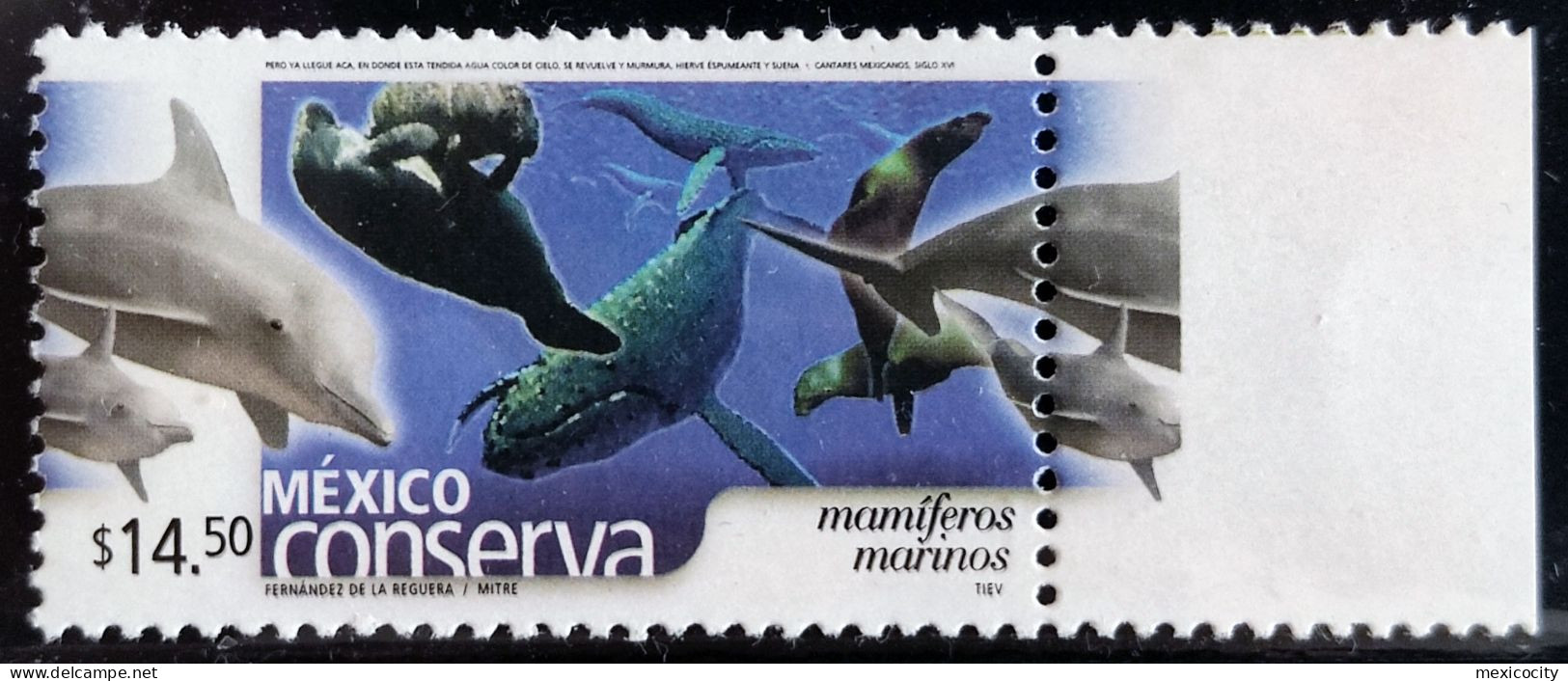 MEXICO $14.50 SEA MAMMALS 2005 Beater Series Ltd. Issue, Border Single Mint NH Unmounted - Mexico