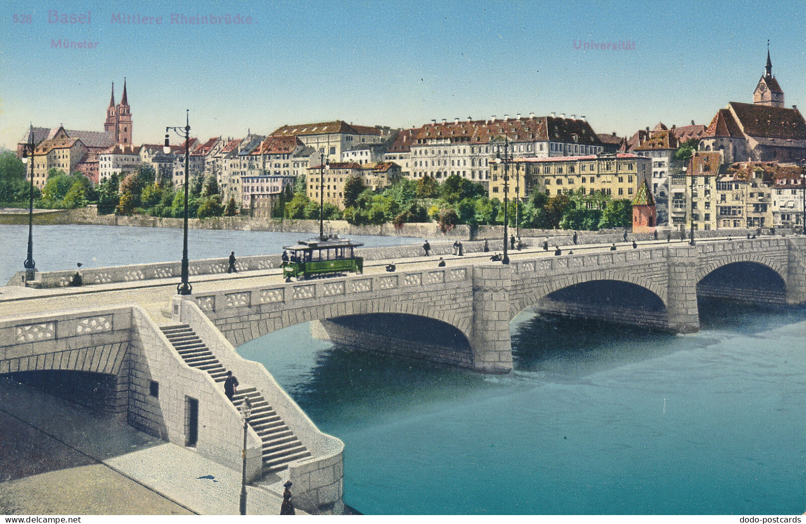 PC42698 Basel. Mittlere Rheinbrucke. Jean Steiner. B. Hopkins - World