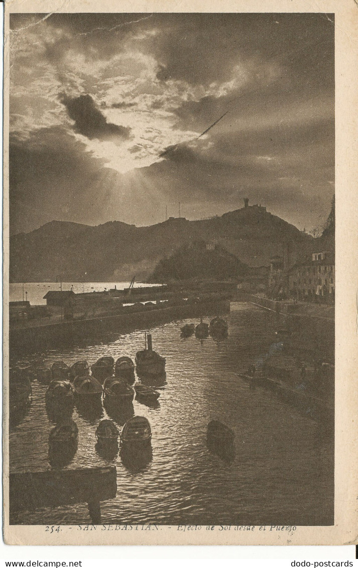 PC40288 San Sebastian. Efecto De Sol Desde Et Puerto. Galarza. No 254. B. Hopkin - World