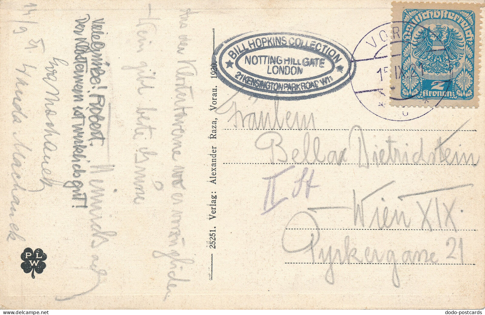 PC43877 Vorau. Ost Steiermark. Stiftsbibliothek. Alexander Raza. 1921. B. Hopkin - World