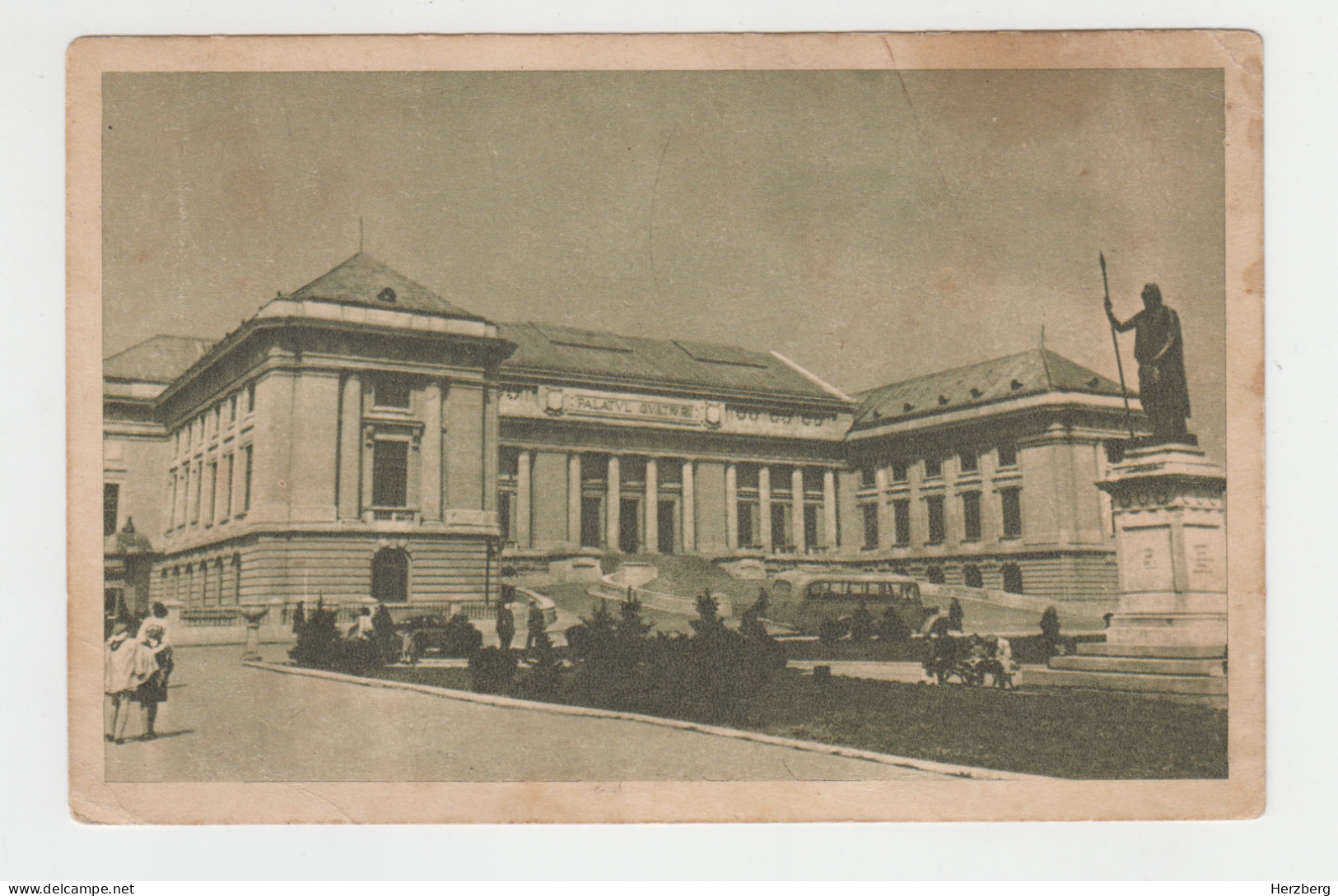 Romania Rumanien Roumanie 1960 Used Stationery Overprint (green Obverse) Ploiesti Bus Autobus Athenaeum Liberty Statue - Entiers Postaux