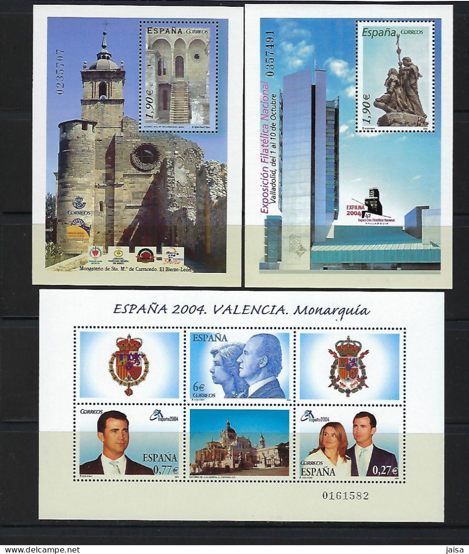 ESPAÑA. Año 2004. Conjunto De 3 Hojas Bloque. - Blocks & Sheetlets & Panes