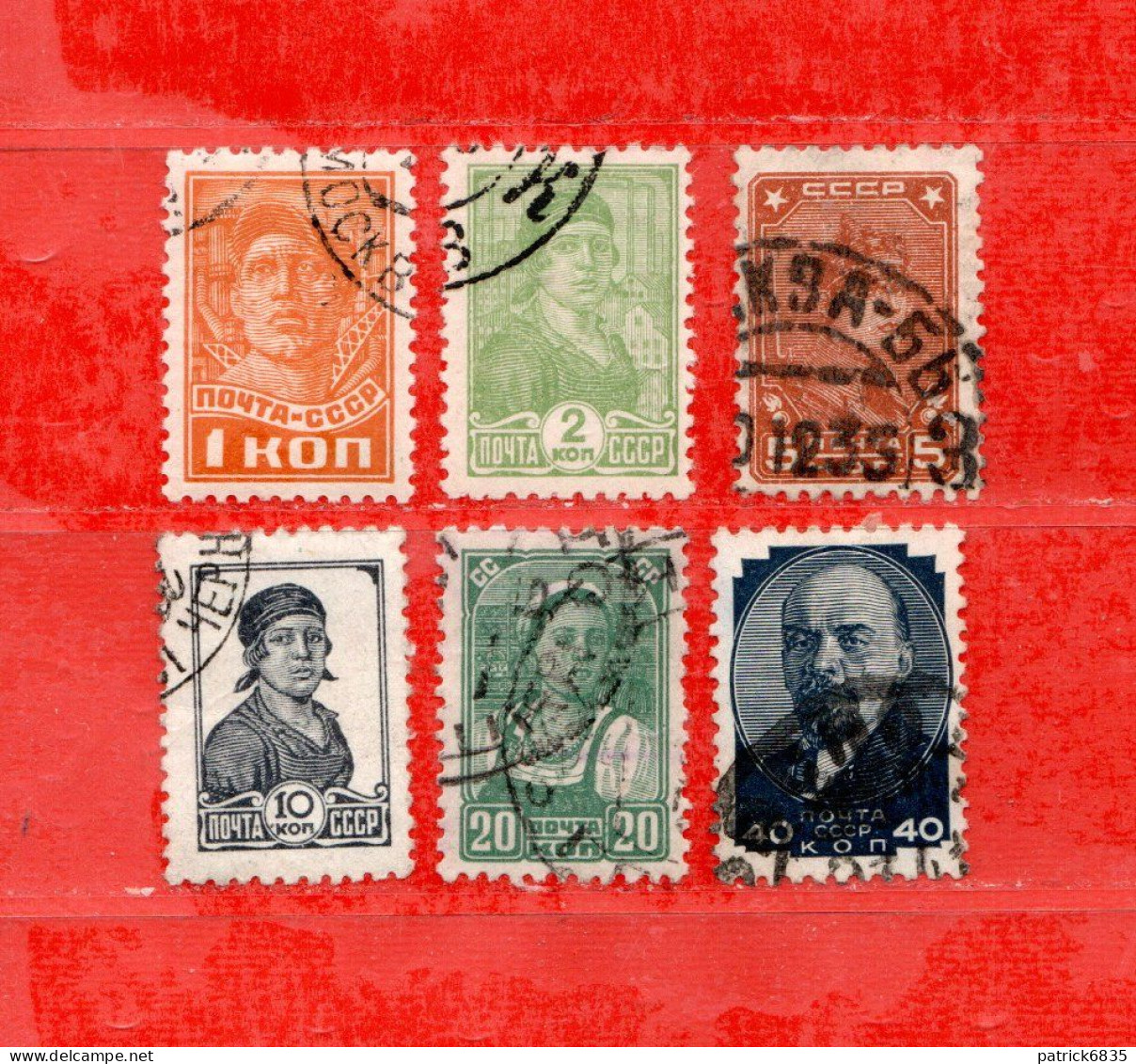 Russia -° 1937 - .  Yv. 608A-609-610A-611-612-613.  Used, Come Scansione. - Gebraucht