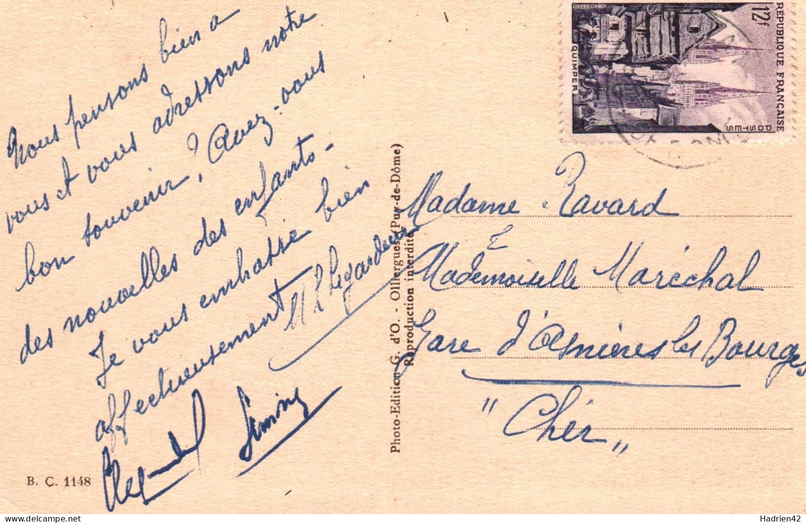 RECTO/VERSO - CPA - ROYAT ET PUY DE DOME - VUE AERIENNE - AUVERGNE POETIQUE - Royat