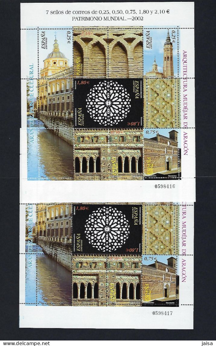 ESPAÑA. Año 2002 Patrimonio Mundial. 2 Mini Pliegos. - Blocks & Sheetlets & Panes