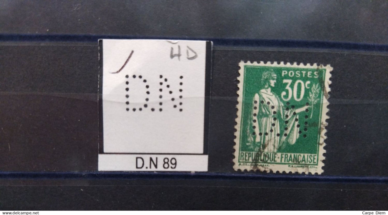 FRANCE D.N 89 TIMBRE DN 89 INDICE 4 SUR 280 PERFORE PERFORES PERFIN PERFINS PERFO PERFORATION PERFORIERT - Oblitérés