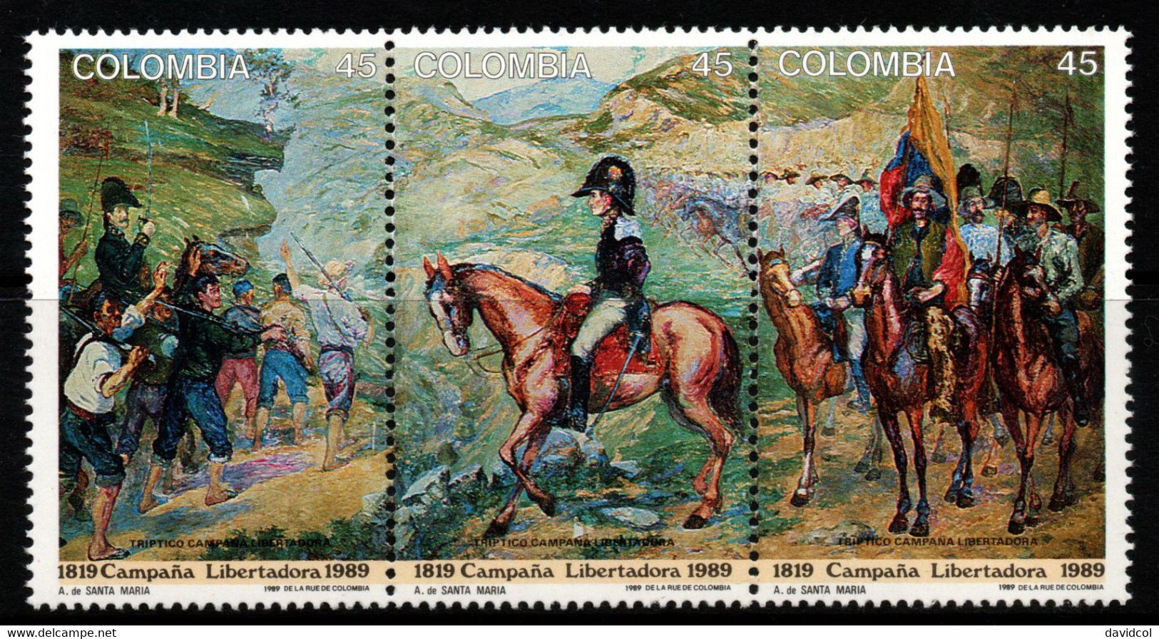 16A- KOLUMBIEN - 1989 - MI#:1766-1768 - MNH- 170 YEARS OF THE LIBERATION CAMPAIGN - Colombie