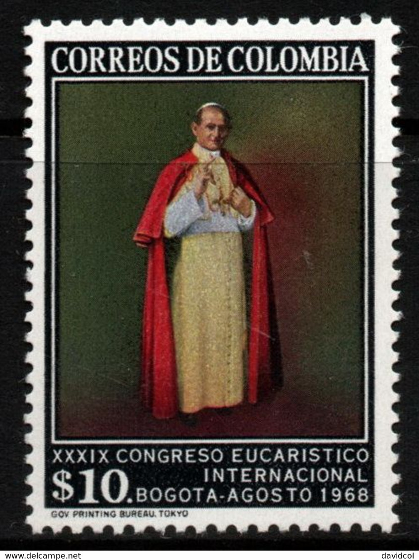 03I- KOLUMBIEN – 1968- MI#:1129- MNH- POPE PAULUS VI - RELIGIOUS - Colombia