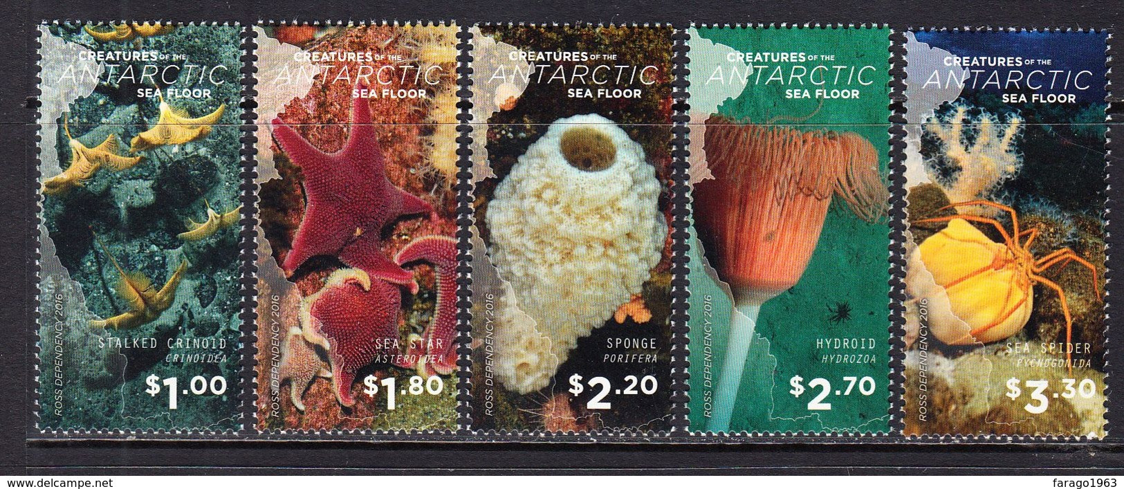 2016 Ross Dependency Marine Creatures Life Complete Set Of 5 MNH @ Below Face Value - Ongebruikt