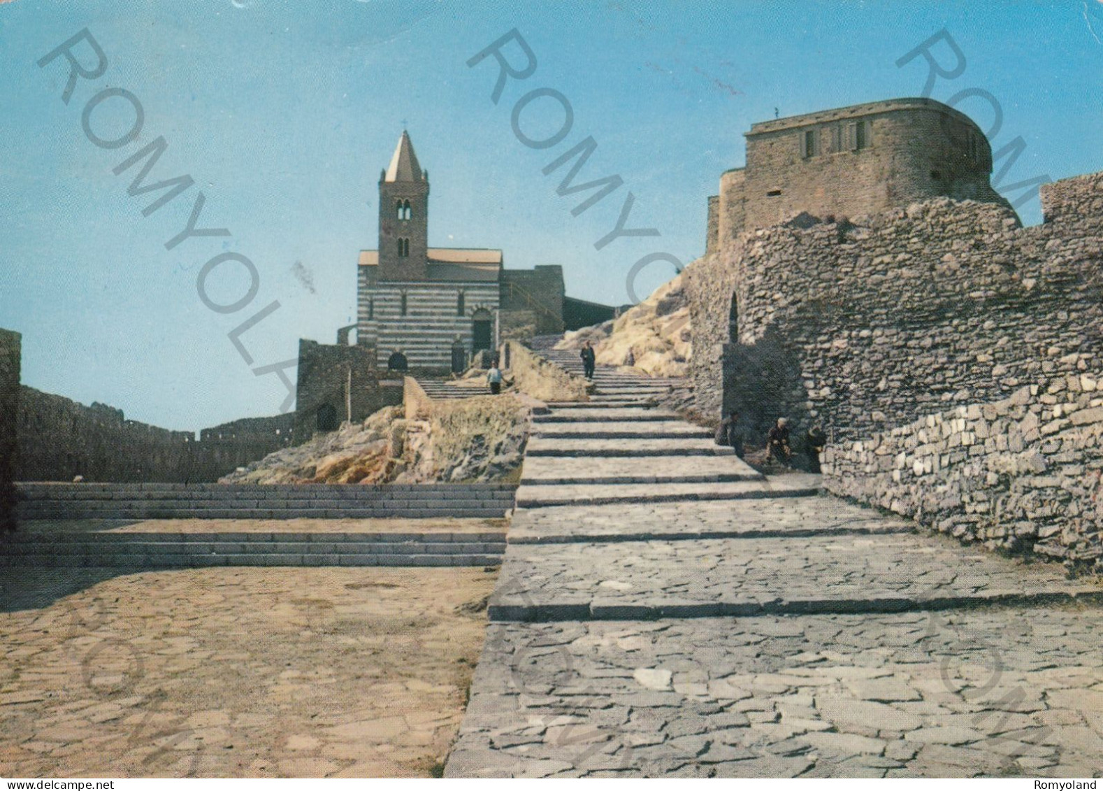 CARTOLINA  C6 PORTO VENERE,GOLFO DI LA SPEZIA,LIGURIA-CHIESA DI S.PIETRO E IL CASTELETTO (sec.XIX)-VIAGGIATA 1967 - La Spezia